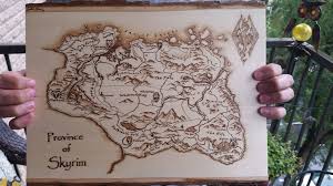 Mentioned To My Sister You Guys Like Woodburned Maps She Delivered Skyrim Skyrim Map Elder Scrolls
