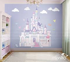 Disney Princess Castle With Colorful Birds And Squirrel Large Wall Sticker Kids Room Bedroom Playroom Wall Decal Nursery Wall Decal Mt014 Kids Room Wall Stickers Disney Princess Room Disney Princess Wall Stickers