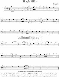 Our sheet music collection includes 500+ original arrangements of famous composer masterworks, traditional songs, classic pop/rock songs, bible songs and hymns, christmas carols, and original works. Cello Online Free Cello Sheet Music Simple Gifts A Shaker Dancing Song