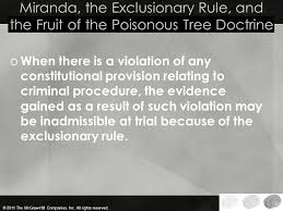 The fruit of the poisonous tree is a legal metaphor that was developed by the courts of the united states of america. Criminal Evidence 6th Edition Ppt Download
