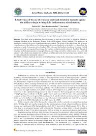 Check spelling or type a new query. Pdf Effectiveness Of The Use Of Synthetic Analytical Structural Methods Against The Ability To Begin Writing Skills In Elementary School Students
