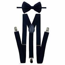 Fashion mens clothing and accessories in. Navy Blue Color Of Mens Suspender Bow Tie Wedding Formal Dress Accessories Ebay