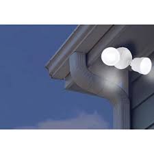 Lutec 2 Light White Outdoor Integrated Led Wall Or Eave Mount Flood Light P6221w The Home Depot