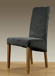 Scroll Back Charcoal Plain Fabric Dining Chair With Oak Legs Oak Furniture Land Dining Chairs Chair Fabric Dining Chairs
