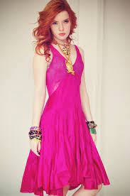 Jane Aldridge Bright Pink With Her Beautiful Red Hair Pink Slip Dress Colourful Outfits Free People Slip Dress