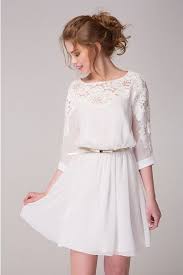 Cute White Chiffon Dress With Lace Flowers Short Dress Bridesmaid Dress White Cocktail Wedding Party Chiffon White Dress Lace Dress Dresses