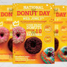 (whdh) — friday marks national donut day and dunkin' is helping people celebrate by giving away the breakfast treat. National Donut Day Food A5 Template Exclsiveflyer Free And Premium Psd Templates