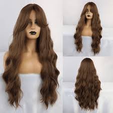 Ask your stylist to cut your hair while keeping. Jonrenau Synthetic Dark Brown Long Wavy Hair Wigs With Side Bangs Heat Resistant Fiber Wigs For White Black Women Synthetic None Lace Wigs Aliexpress