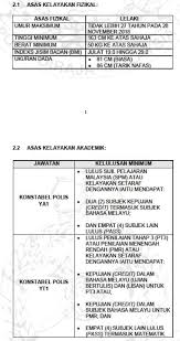 3) tinggi wajib 1.63cm bagi lelaki dan 1.53cm bagi wanita tanpa kasut. Pengambilan Polis Diraja Malaysia Siri 2 2018