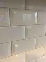 White Beveled Subway Tile With Alabaster Grout White Beveled Subway Tile Beveled Subway Tile Beveled Subway Tile Kitchen