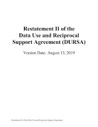 Restatement II of the Data Use and Reciprocal Support Agreement (DURSA)