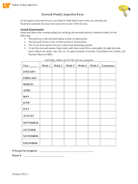 These sheets or log book is offered by microsoft excel however, there are several other websites which are delivering free log templates for the users. Printable Eyewash Station Checklist Fill Online Printable Fillable Blank Pdffiller