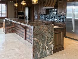 Fusion Granite Itchen Island 6cm Mitred Waterfall Edges 6cm Mirrored Flat Polish Edge 6cm L Granite Kitchen Island Kitchen Island Tops Mobile Kitchen Island