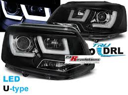 vw t5 gp led tagfahrlicht light tube scheinwerfer in schwarz led tagfahrlicht vw t5 led
