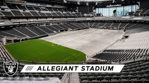 The sleek silver and black exterior stadium sits near the las vegas strip. Raiders Gameday Field Tray Moves Inside Allegiant Stadium For The First Time Las Vegas Raiders Youtube