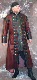 Surcoat Captains Longcoat Leather Coat Leather Coat Pirate Garb Revival Clothing