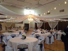 Wedding Reception In Church Gym Gym Wedding Reception Wedding Ceiling Wedding Reception Hall