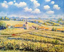 Antique french paintings of the french countryside, provence, the rolling hills, farmland and villages. French Landscape 2 Oleh Rak Paintings Prints Landscapes Nature Other Landscapes Nature Artpal