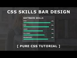 pure css skills bar design horizontal bar chart with css html5 css3 tutorial