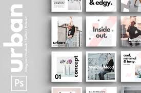 Psd Urban Social Media Pack Social Media Pack Photoshop Template Design Instagram Post Template