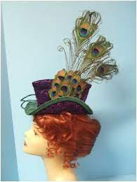 Steampunk Purple Peacock Sunday Best Hat Teacup Milliner Steampunk Hat Steampunk Top Hat Trilby Fashion