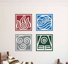 Touch device users, explore by touch or with swipe gestures. Avatar Elements Four Color Vinyl Wall Decal Cartoon Bedroom Decor In 2021 Vinyl Wall Decals Vinyl Wall Wall Vinyl Decor