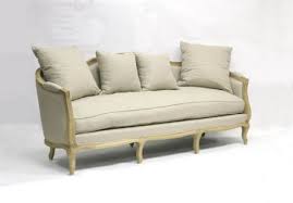 French louis xvi style gray painted antique daybed sofa, 19th century. Natural Linen French Style Sofa