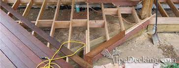 Steel post cap connectors, plywood post to beam cleats, other connectors deck & porch railings, code requirements, safety deck framing tables, codes, specifications questions & answers about allowable spans for deck, floor, or porch framing. Ipe Decking Installation