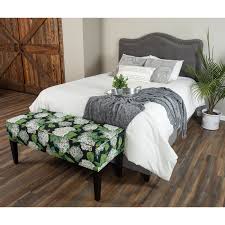 This queen upholstered bed is sure to awaken a love for modern platform styling with a softer side. Leffler Home Vivian Upholstered Bed W Rails And Footboard Overstock 32352489