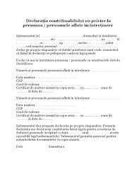 Referitor la datele cu caracter personal si operatii cu acestea: Declaratie Persoana In Intretinere