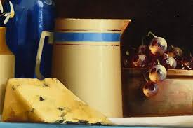 Still Life with Blue Bottle and Stilton Cheese by David C. Roy