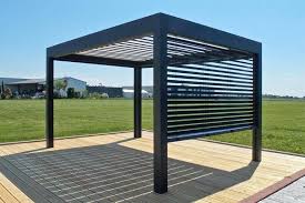Metal Pergolas Self Supporting Pergola Metal With Mobile Slats Open By Pergola Metall Pergola Dach Gartenuberdachung