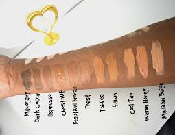 la girl pro concealer swatches on brown dark skin dark