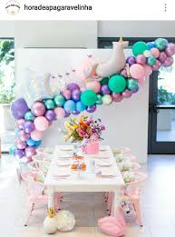 Unicorn Theme Birthday Party Table Setting And Decor Unicorn Themed Birthday Party Girls Birthday Party Themes Rainbow Birthday Party