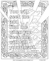 Blessed are those who trust in the lord and have made the lord their hope and confidence. Coloring Pages For Kids By Mr Adron Free Jeremiah 29 13 Print And Color Page You Will Seek Me And Find Me Bible Vrse