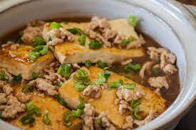 Braised Tofu With Ground Pork Recipe Ground Pork Recipes Pork Recipes Tofu Dishes