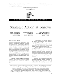 pdf strategic action at lenovo