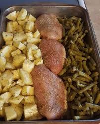 One Pan Chicken Dinner Super Easy And Delicious Weeknight Meal For The Whole Family One Pan Chicken Dinner Recipe Chicken Dinner Chicken Potatoes