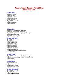 Macam macam tepuk anak tk. Macam Tepuk Tangan Pendidikan Anak Usia 1