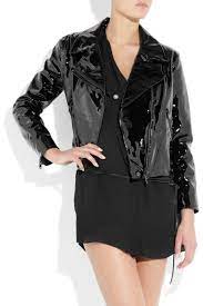 Acne Rita Patent Leather Biker Jacket In Black Lyst Biker Jacket Jackets Leather Biker Jacket