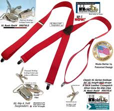 More images for no pin xl » Holdup Brand Classic Series Red X Back Xl Suspenders With Patented No Holdup Suspender Company