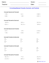 Third grade fractions worksheets get your kid to strengthen his math skills. Percent Worksheets Percent Worksheets For Practice Fractions Worksheets Converting Fractions Fractions Decimals Percents