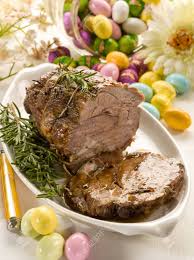 Abstinence laws consider that meat comes only from animals such as chickens, cows, sheep or pigsďż˝all of which live on land. Roasted Meat Over Easter Table Stock Photo Picture And Royalty Free Image Image 17149402