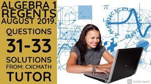 Rating guide (82 kb) model response set (1.24 mb) conversion chart pdf version (143 kb) excel version (14 kb) august 2019 algebra i regents examination regular size version (103 kb) large type. Nys Algebra 1 Common Core August 2019 Regents Exam Questions 31 33 Solutions Youtube