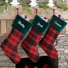 Shop with afterpay on eligible items. Holiday Plaid Personalized Stocking Christmas