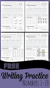 These worksheets introduce groups of vocabulary words for kindergarten students. Free Number Writing Practice 1 20