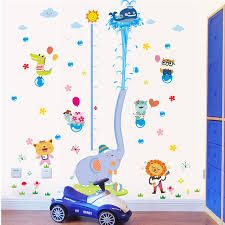 us 7 6 22 off cute elephant water spray wall stickers kids room children height chart sticker for home decor height ruler stadiometer in wall