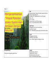 0 ratings0% found this document useful (0 votes). Papan Cerita Docx Bingkai 1 Mempersembahkan U201chikayat Pelanduk Jenaka Syeikh Alam Berlawan Dengan Raksasa U201d Disediakan Oleh Muhammad Faiz Asyraf B Course Hero