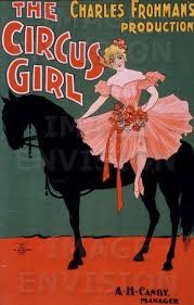 A Blond Woman Sitting On A Black Horse In Quotthe Circus Girlquot By Charles Frohman Jpg Image Vintage Circus Posters Circus Poster Vintage Circus