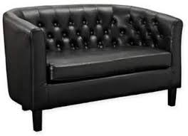 Faux Leather 2 Seat Loveseat In Black Small Sofa Ideas Small Couch Ideas Sofa Small Living Room Small Living Room Sof Love Seat Small Sofa Modern Loveseat